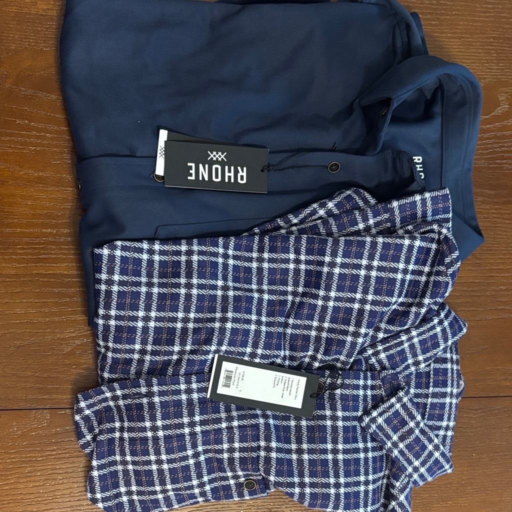 Rhone Men's Navy Performance Pants With Plaid Accent